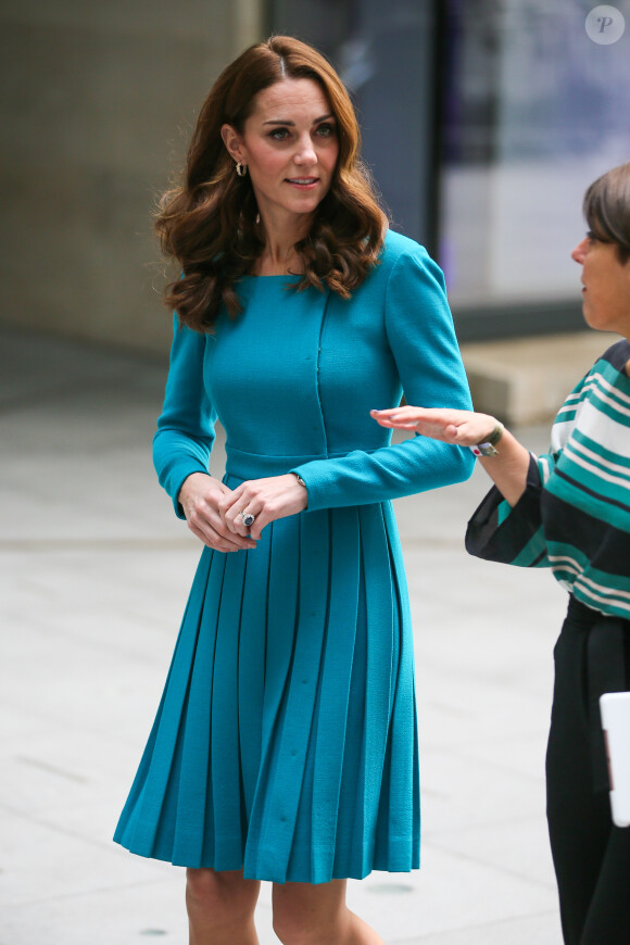 La duchesse Catherine de Cambridge et le prince William étaient en visite au siège de la BBC à Londres le 15 novembre 2018 dans le cadre de la Semaine anti-harcèlement en Grande-Bretagne.
