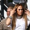 Jennifer Lopez sur le tournage d'un vidéo-clip avec DJ Khaled à Miami, le 15 novembre 2018.