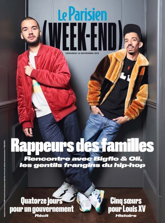 Bigflo & Oli en couverture de Le Parisien (Week-End) du 16 novembre 2018.