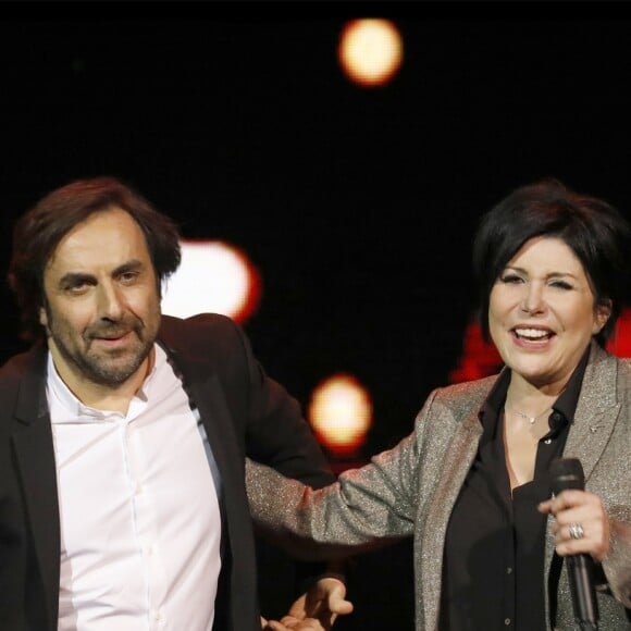 Exclusif - André Manoukian, Liane Foly (Le duo travaille actuellement sur la sortie prochaine d'un album) - 5ème édition de "La Nuit de la Déprime" aux Folies Bergère à Paris le 12 février 2018. © Alain Guizard/Bestimage