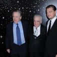 Robert De Niro, Martin Scorsese et Leonardo DiCaprio lors de la soirée Museum of Modern Art Film benefit presented by Chanel: A Tribute to Martin Scorsese, à New York, le 19 novembre 2018.