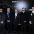 Jonah Hill, Robert De Niro, Martin Scorsese, Harvey Keitel et Leonardo DiCaprio lors de la soirée Museum of Modern Art Film benefit presented by Chanel: A Tribute to Martin Scorsese, à New York, le 19 novembre 2018.