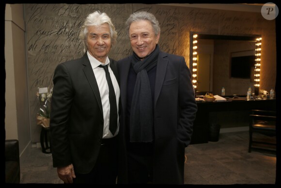 Exclusif - Backstage - Michel Drucker et Daniel Guichard - Daniel Guichard fête son 70ème anniversaire sur la scène de l'Olympia à Paris le 21 novembre 2018. © Alain Guizard/Bestimage