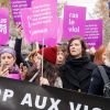 Anna Mouglalis, Muriel Robin lors de la manifestation organisée contre les violences faites aux femmes dans le quartier de l'Opéra à Paris, le 24 novembre 2018. © CVS/Bestimage
