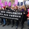 Sophie Darel, Anna Mouglalis, Muriel Robin, Eva Darlan, Orlan lors de la manifestation organisée contre les violences faites aux femmes dans le quartier de l'Opéra à Paris, le 24 novembre 2018. © CVS/Bestimage