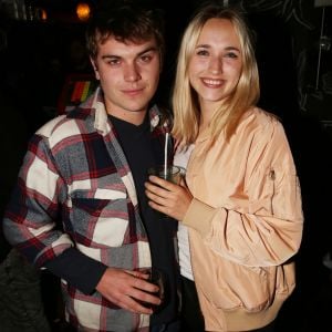 Zacharie Chasseriaud et sa compagne Chloé Jouannet l'after party de la Saison 3 de la série 'Dix Pour Cent' au Montana à Paris, France, le 25 Avril 2018.