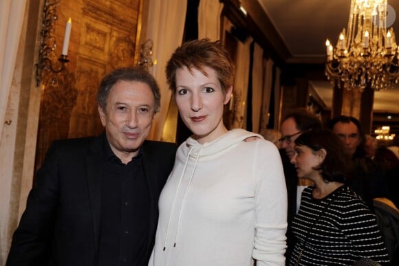 Michel Drucker et Natacha Polony lors de la soirée du 41ème cocktail des écrivains du Cercle MBC dans les salons du Fouquet's à Paris, France, le 28 novembre 2018. © Cedric Perrin/Bestimage