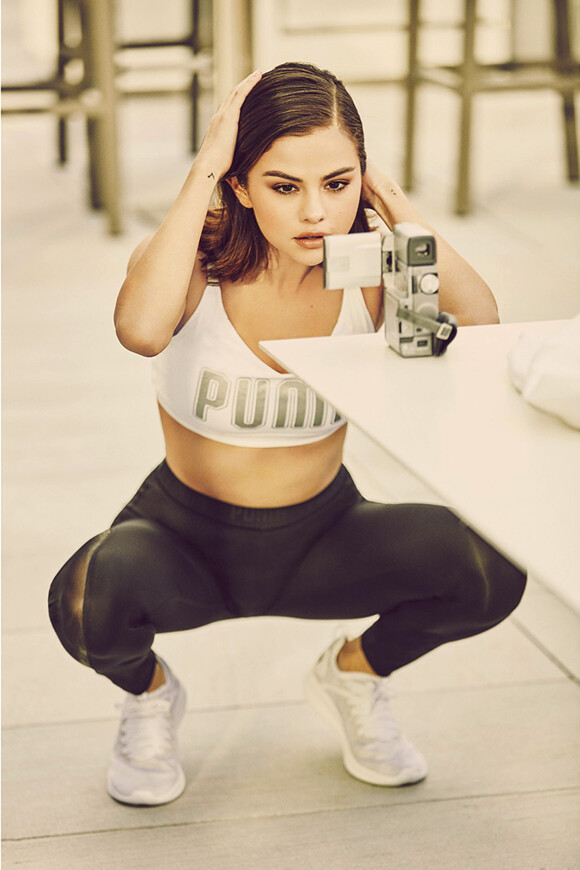 Selena Gomez pose pour la campagne publicitaire de Puma. Mars 2018.