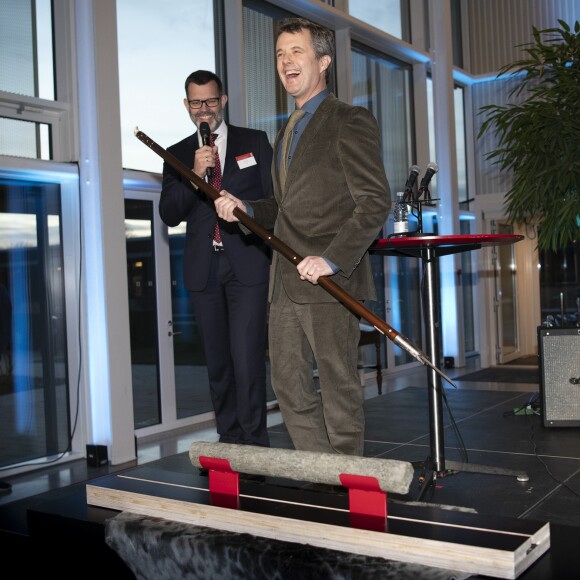 Le prince Frederik de Danemark lors de l'inauguration d'un nouveau laboratoire de recherche à l'université technique du Danemark de Copenhague le 28 novembre 2018.  On November 28th 2018 HRH Crown Prince Frederik participated in the opening of new research labs at DTU (Denmark's Technical University) Lyngby Campus. The research facilities will provide laboratories for studies into arctic technology, geology and geotechnics. The Crown Prince has always had a great interest in the arctic regions having spend several month as part of the Sirius Patrol in northern Greenland.28/11/2018 - Copenhague