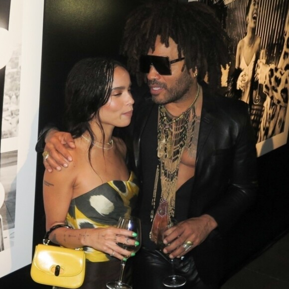 Excusif - Lenny Kravitz et sa fille Zoe Kravitz - Lenny Kravitz expose ses photos au Skylight Modern space à New York, le 28 septembre 2018
