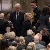 Jimmy Carter, Rosalynn Carter, Bill Clinton, Hillary Clinton - Obsèques de George H.W. Bush à la National Cathedral, Washington, le 5 décembre 2018.