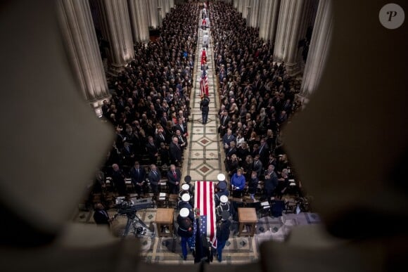 Obsèques de George H.W. Bush à la National Cathedral, Washington, le 5 décembre 2018.