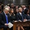 Donald Trump, Melania Trump, Barack Obama, Michelle Obama, Bill Clinton - Obsèques de George H.W. Bush à la National Cathedral, Washington, le 5 décembre 2018.