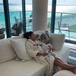 Eva Longoria et Santiago, à Miamin le 8 décembre 2018