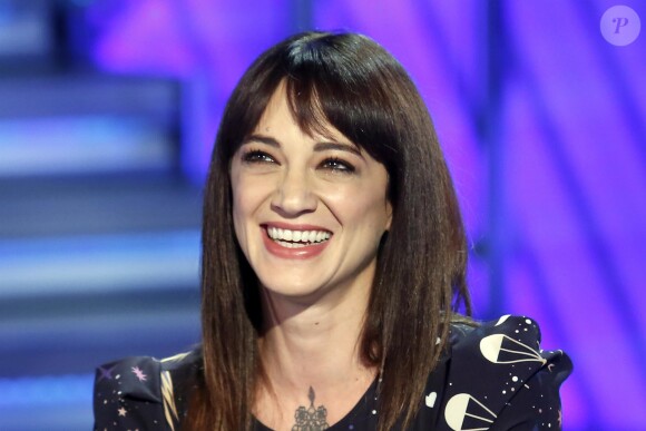 Asia Argento participe à l'émission de télévision "Domenica In" à Rome le 11 novembre 2018.