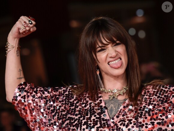 Asia Argento sur le tapis rouge du 13ème Festival du Film de Rome, Italie, le 23 octobre 2018.