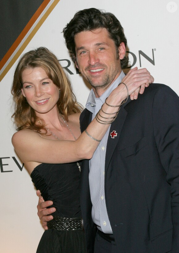 Ellen Pompeo et Patrick Dempsey lors de la soirée pre-Emmy au Cabana Club, à Hollywood, le 17 septembre 2005.