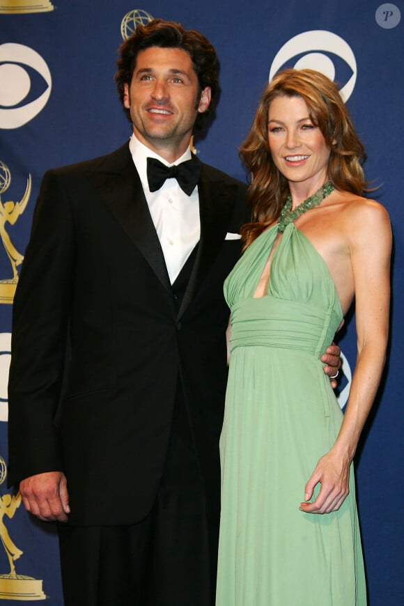 Patrick Dempsey et Ellen Pompeo lors de la cérémonie des Emmy Awards, à Los Angeles, le 18 septembre 2005.