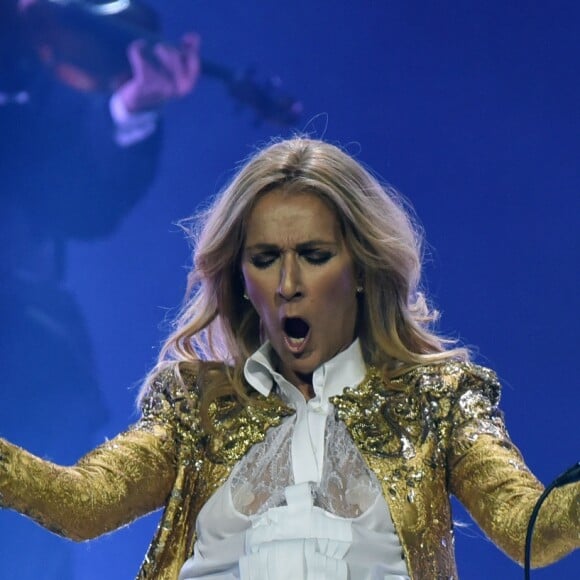 Celine Dion en concert lors de sa tournée "Celine Dion Live 2018" au Qudos Bank Arena de Sydney en Australie le 27 juillet 2018
