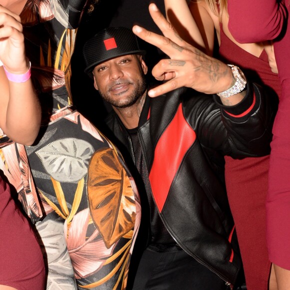 Exclusif - Le rappeur Booba fête son 41ème anniversaire au club Hobo et par la même occasion lance sa bouteille de Whisky nommée "Duc" à Paris le 12 décembre 2017. © Rachid Bellak/Bestimage