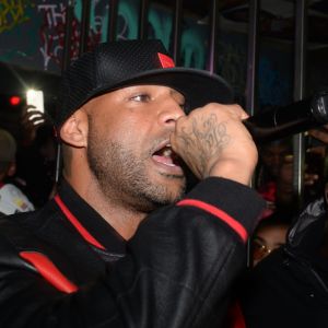 Exclusif - Le rappeur Booba fête son 41ème anniversaire au club Hobo et par la même occasion lance sa bouteille de Whisky nommée "Duc" à Paris le 12 décembre 2017. © Rachid Bellak/Bestimage