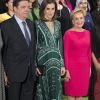 La reine Letizia d'Espagne (en robe Sandro Paris et escarpins Prada) au 2e congrès international "La voix des femmes du monde rural" à Madrid le 13 décembre 2018.