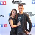 Rayane Bensetti et Denitsa Ikonomova - Photocall de présentation de la nouvelle saison de "Danse avec les Stars 5" au pied de la tour TF1 à Paris, le 10 septembre 2014.