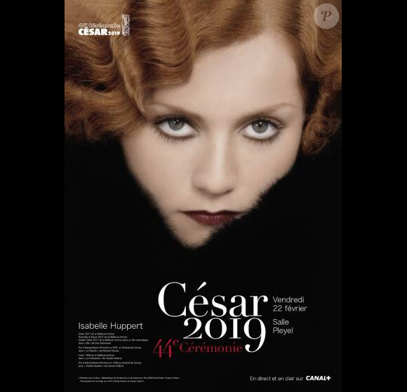 Isabelle Huppert sur l'affiche de la 44e cérémonie des César.