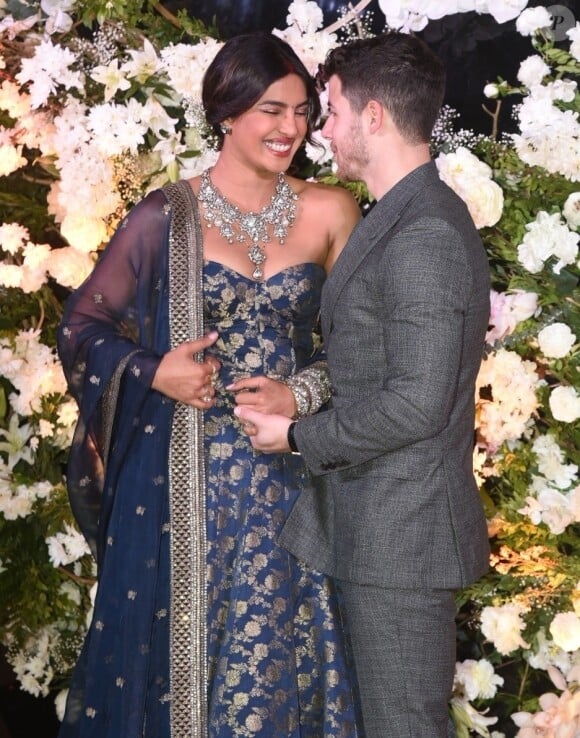 Nick Jonas et Priyanka Chopra assistent à leur deuxième réception de mariage à Bombay, le 19 décembre 2018.