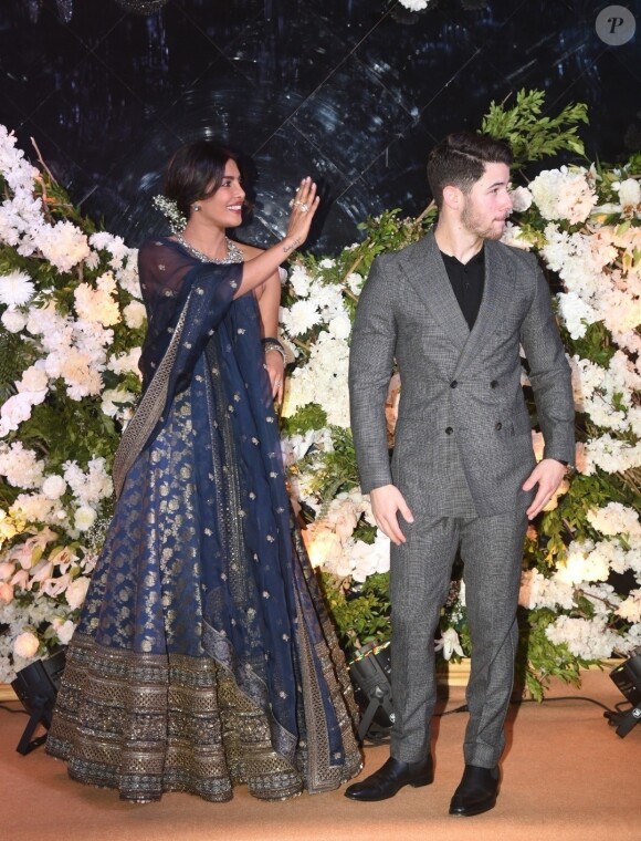 Nick Jonas et Priyanka Chopra assistent à leur deuxième réception de mariage à Bombay, le 19 décembre 2018.