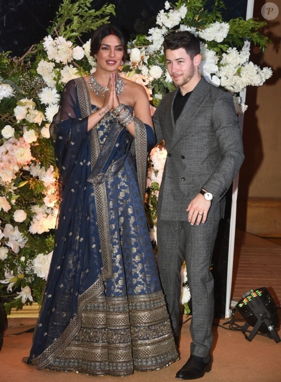 Nick Jonas et Priyanka Chopra assistent à leur deuxième réception de mariage à Bombay, le 19 décembre 2018.