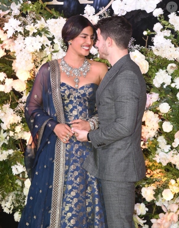 Nick Jonas et Priyanka Chopra assistent à leur deuxième réception de mariage à Bombay, le 19 décembre 2018.