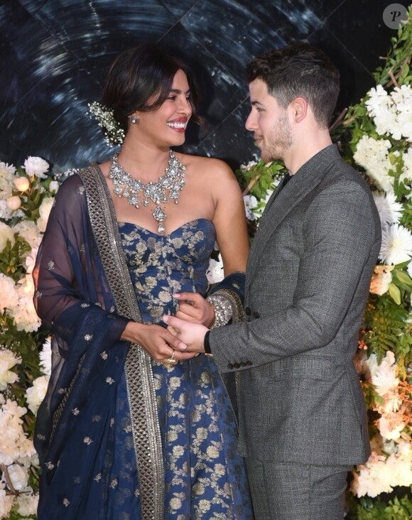 Nick Jonas et Priyanka Chopra assistent à leur deuxième réception de mariage à Bombay, le 19 décembre 2018.