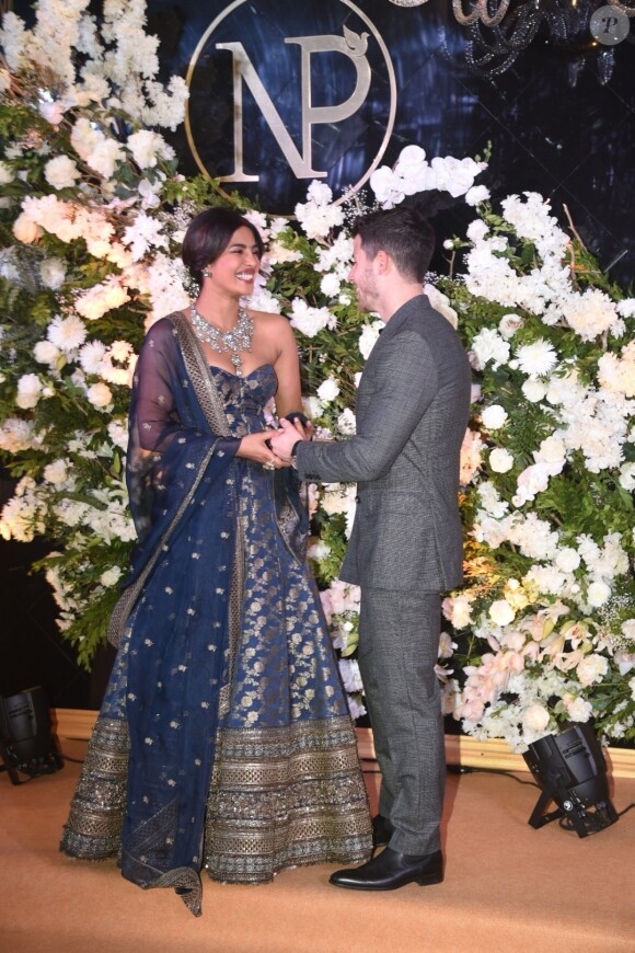 Nick Jonas et Priyanka Chopra assistent à leur deuxième réception de mariage à Bombay, le 19 décembre 2018.