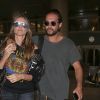 Heidi Klum et son compagnon Tom Kaulitz arrivent à l'aéroport de LAX à Los Angeles, le 12 avril 2018.