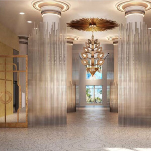 Images de la Faena House, complexe immobilier de quatorze étages situé à Miami.