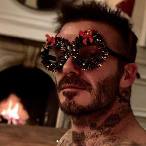 David Beckham gagné par l'esprit de Noël, le 25 décembre 2018.