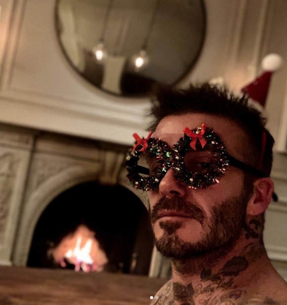 David Beckham gagné par l'esprit de Noël, le 25 décembre 2018.