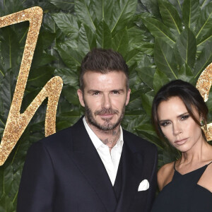 David Beckham et Victoria Beckham à la soirée Fashion Awards 2018 au Royal Albert Hall à Londres, le 10 décembre 2018.