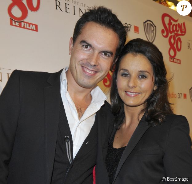 Faustine Bollaert et son mari Maxime Chattam - Avant-premiere du film "Stars 80" au Grand Rex le 19 octobre 2012.