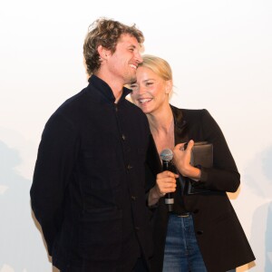 Exclusif - Virginie Efira et son compagnon Niels Schneider lors de la présentation du film "Un amour impossible" lors de la 33ème edition du festival du film francophone à Namur en Belgique le 29 septembre 2018.