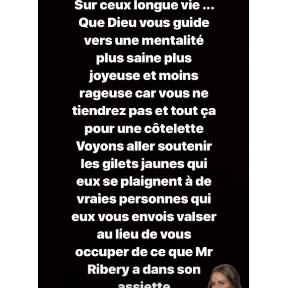 Wahiba Ribéry, la femme de Franck Ribéry, règle ses comptes sur Instagram, le 4 janvier 2019.