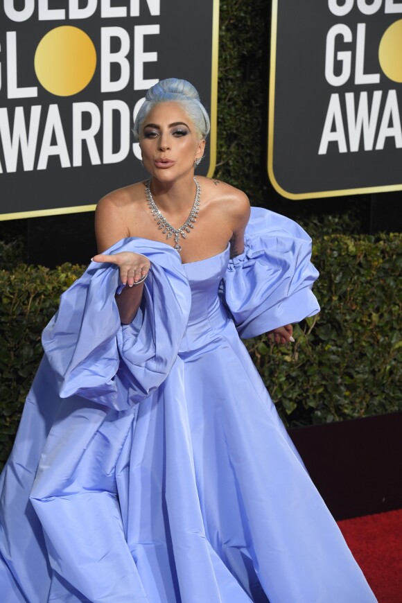 Lady Gaga (robe Valentino, bijoux Tiffany & Co) - Photocall de la 76ème cérémonie annuelle des Golden Globe Awards au Beverly Hilton Hotel à Los Angeles, le 6 janvier 2019. © Kevin Sullivan / Zuma Press / Bestimage