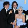 Lady Gaga, Mark Ronson, Anthony Rossomando, Andrew Wyatt lors de la press room de la 76ème cérémonie annuelle des Golden Globe Awards au Beverly Hilton Hotel à Los Angeles, Calfornie, Etats-Unis, le 6 janver 2019.