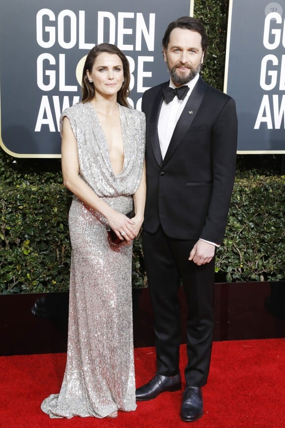Keri Russell et son compagnon Matthew Rhys - 76e cérémonie annuelle des Golden Globe Awards au Beverly Hilton Hotel à Los Angeles, le 6 janvier 2019.