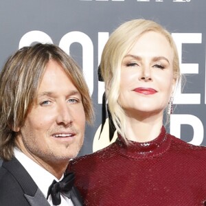 Keith Urban et Nicole Kidman, habillée d'une robe Michael Kors Collection - 76e cérémonie annuelle des Golden Globe Awards au Beverly Hilton Hotel à Los Angeles, le 6 janvier 2019.