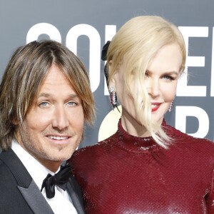 Keith Urban et Nicole Kidman, habillée d'une robe Michael Kors Collection - 76e cérémonie annuelle des Golden Globe Awards au Beverly Hilton Hotel à Los Angeles, le 6 janvier 2019.