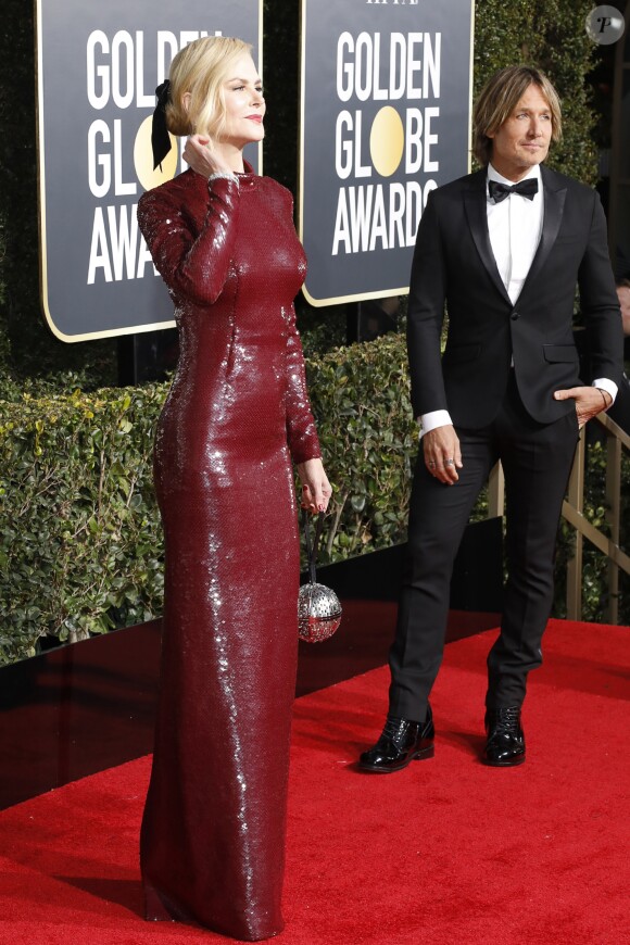 Keith Urban et Nicole Kidman - 76e cérémonie annuelle des Golden Globe Awards au Beverly Hilton Hotel à Los Angeles, le 6 janvier 2019.