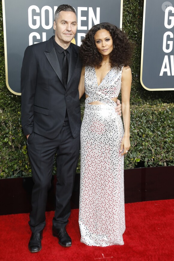Thandie Newton et son mari Ol Parker - 76e cérémonie annuelle des Golden Globe Awards au Beverly Hilton Hotel à Los Angeles, le 6 janvier 2019.