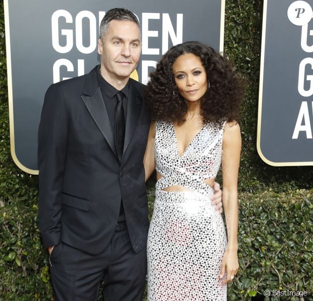 Thandie Newton et son mari Ol Parker - 76e cérémonie annuelle des Golden Globe Awards au Beverly Hilton Hotel à Los Angeles, le 6 janvier 2019.